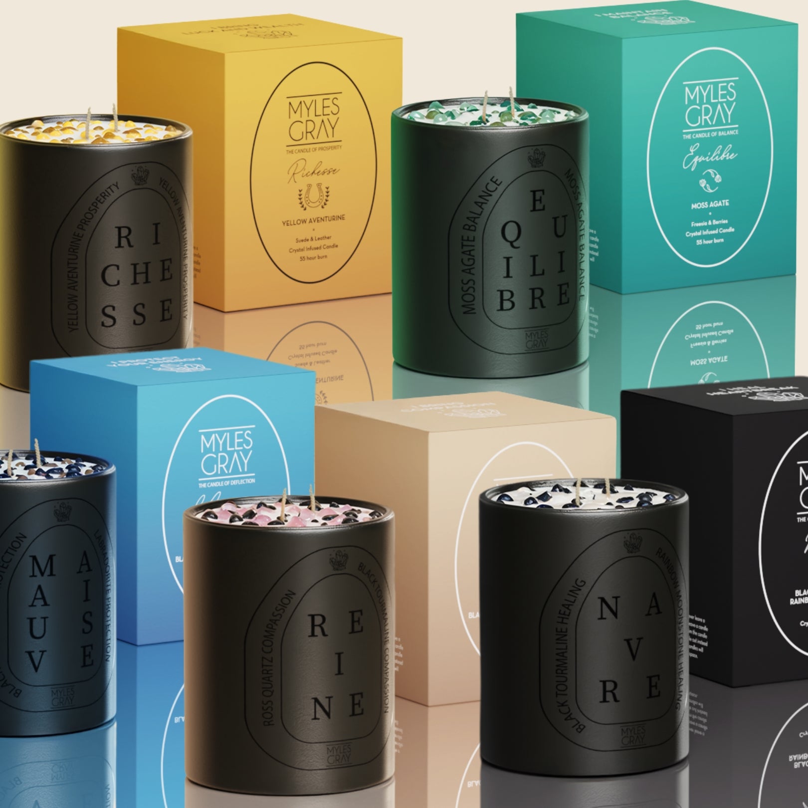 5 Black Core Candles
